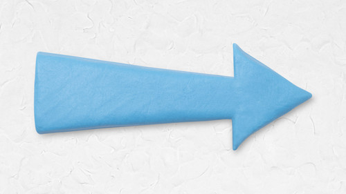 blue arrow clay texture pointing right hand craft graphic kids.jpg