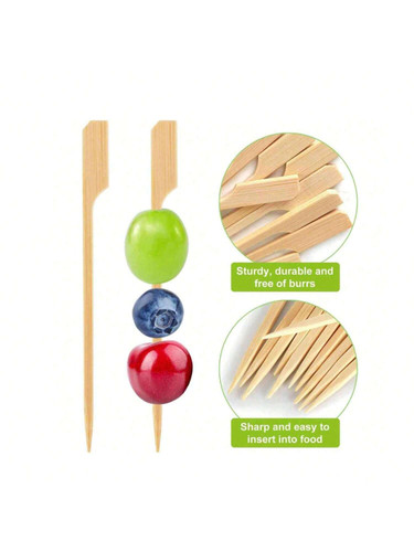 200pcs 100pcs 50pcs 10pcs Natural Bamboo Skewers Smooth Splinter Free. Appetizers Flat Bamboo Sticks.jpg