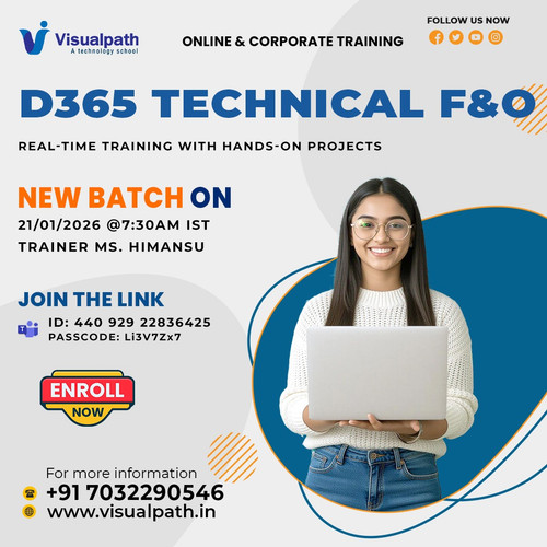 🚀 If you want to work on real ERP systems, this is where it starts.
👩‍🏫 Trainer: Ms. Himansu
📅 Date: 21/01/2026 (Wednesday)
⏰ Time: 7:30 AM IST
🔗 Join live: https://teams.microsoft.com/meet/44092922836425?p=XCSlAcjyGdIiLu2do8 
🆔 Meeting ID: 440 929 22836425 | Passcode: Li3V7Zx7
What this batch is really about:
• Understanding D365 F&O technical architecture clearly
• X++ development, extensions, and customization logic
• How real enterprise projects are built and deployed
• Avoiding common mistakes freshers and juniors make
🎯 This batch is for people who don’t just want theory, but want real project-level confidence.
📞 Contact: +91 7032290546
🌐 𝗩𝗶𝘀𝗶𝘁: https://www.visualpath.in/online-microsoft-dynamics-ax-technical-training.html