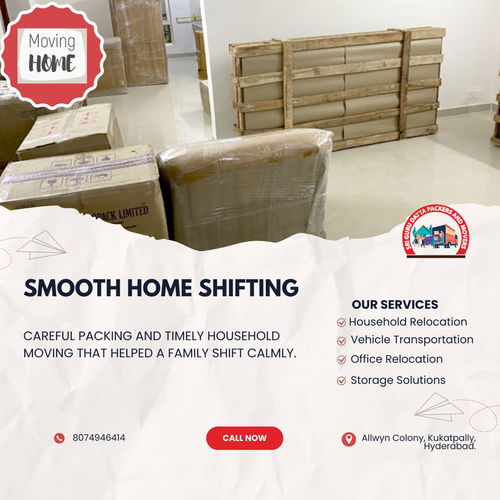 Our household shifting services made one family feel relaxed from packing to unloading.