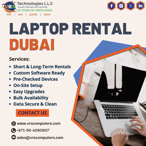 VRS Technologies LLC supports business events, training programs, and temporary office needs through Laptop Rental Dubai services that ensure smooth performance, quick availability, and dependable devices. For prompt assistance and delivery, contact +971564090907.

Visit Us: https://www.vrscomputers.com/computer-rentals/laptop-rentals-in-dubai/

#laptoprental #dubairentals #laptopforrent #laptoprentalindubai #rentalaptop