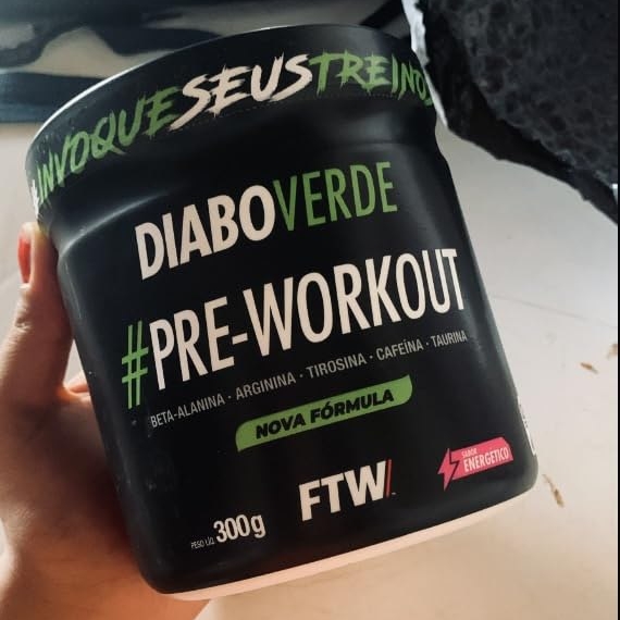 FTW Pré-Treino Diabo Verde em Pó com Cafeína, Aminoácidos Beta‑Alanina e Arginina para Treinos e Atividades Físicas – Pote 300 g (Energético)