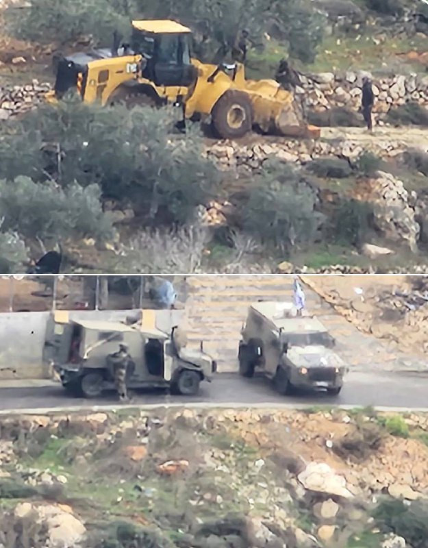 صور | جرافات الاحتلال تشق طريقا وتدمر أراضي المزارعين قرب قرية ياسوف شرق قلقيلية....