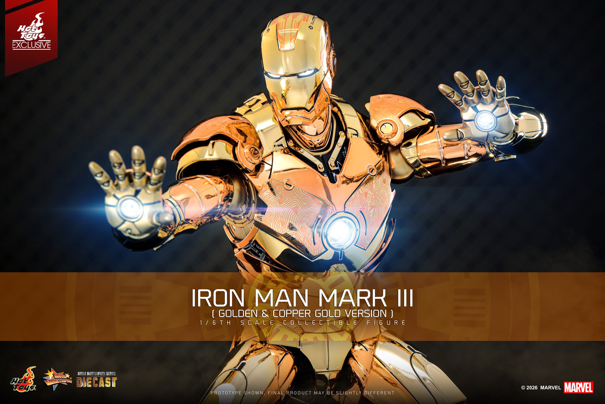 Iron Man Mark III with a refined gold palette