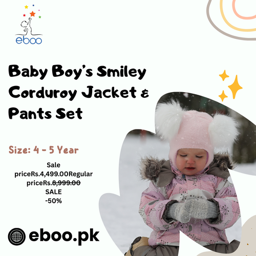 Baby Boy’s Smiley Corduroy Jacket & Pants Set.png