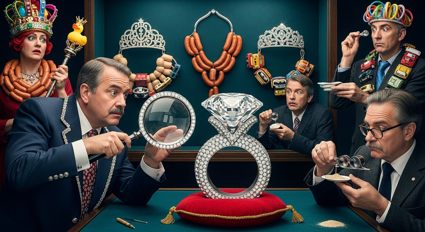 Эксперты осматривают огромное кольцо с бриллиантом