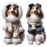 collie Hund, Winter (5)