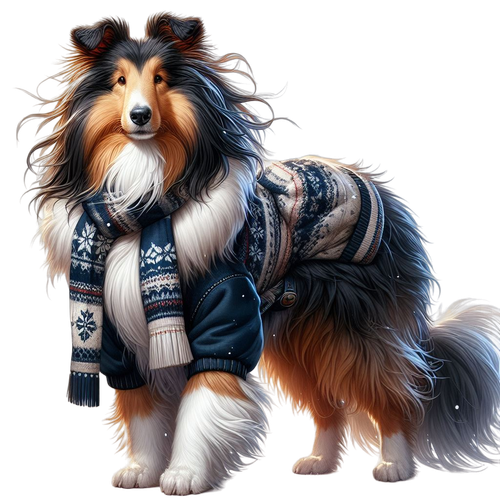 collie Hund, Winter (4).png
