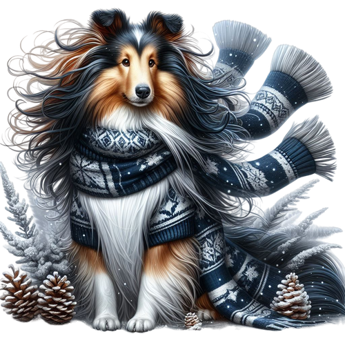 collie Hund, Winter (7).png