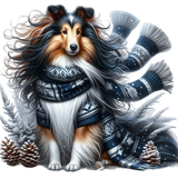 collie Hund, Winter (7)