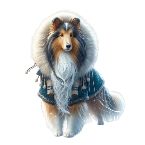 collie Hund, Winter (3).png