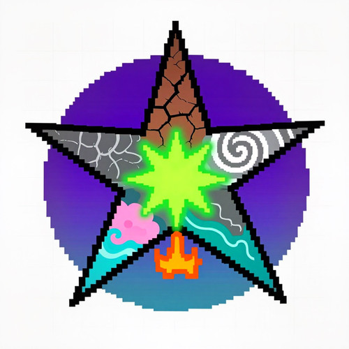 A hand drawn pentagram in a rough blocky Microsoft Paint style with jagged black outlines and a pixe.jpg