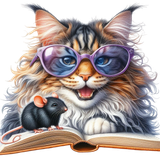 katze und Maus am Lesen (2)