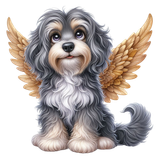 Hund, mit weiß Goldrand Flügeln (2)