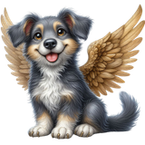 Hund, mit weiß Goldrand Flügeln (4)