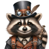Waschbär im Steampunk Outfit (5)