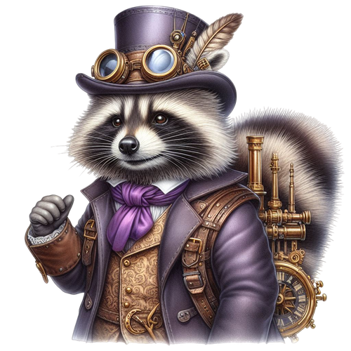 Waschbär im Steampunk Outfit (7).png