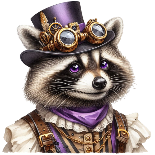 Waschbär im Steampunk Outfit (8).png