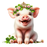 Baby Schwein,mit Kleekrone (10)