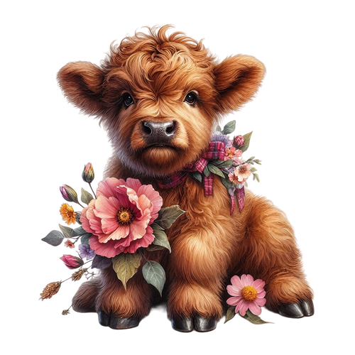 Baby Hochlandkuh mit Blumen (1).png