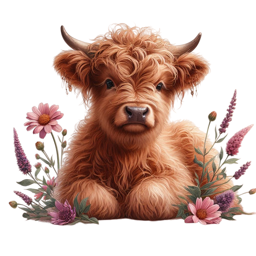 Baby Hochlandkuh mit Blumen (5).png