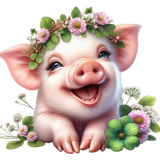 Baby Schwein,mit Kleekrone (5)