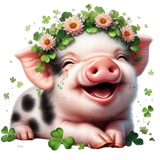 Baby Schwein,mit Kleekrone (3)