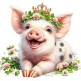 Baby Schwein,mit Kleekrone (1)