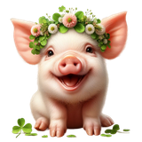 Baby Schwein,mit Kleekrone (4)