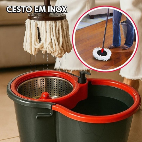 Mop Giratorio 8 Litros Com Cesto Em Inox Cabo de 140cm 2 Refis Nybc.jpg