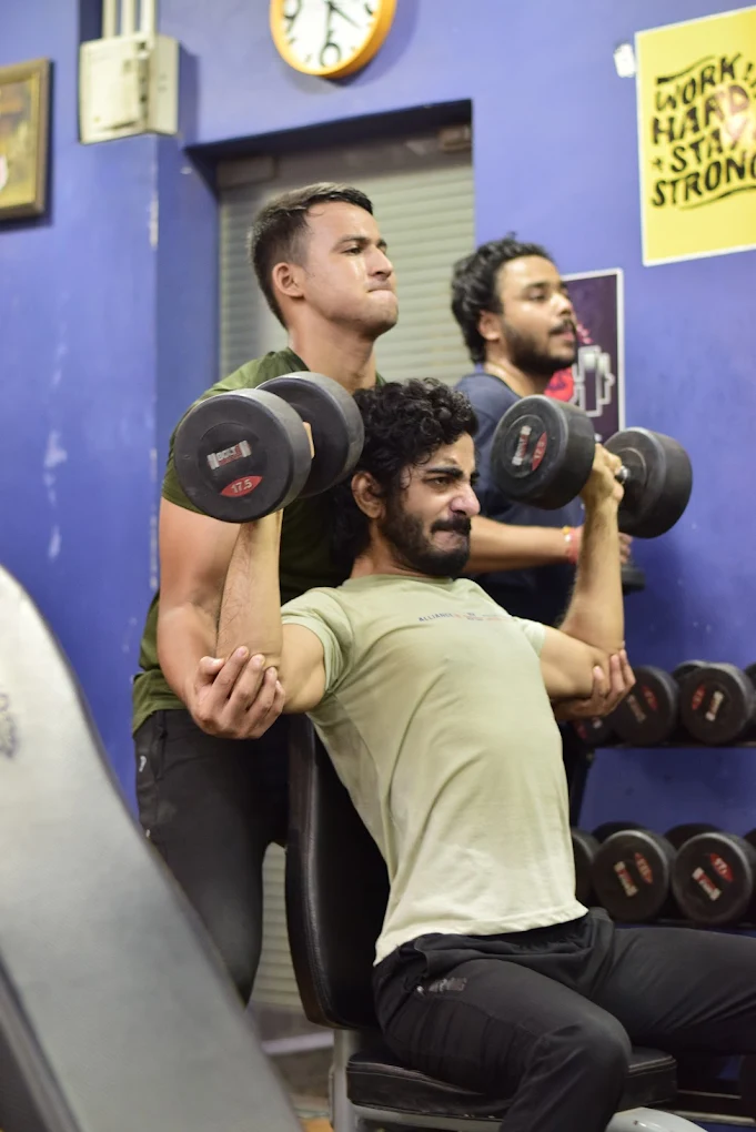 A person working out in the gym
