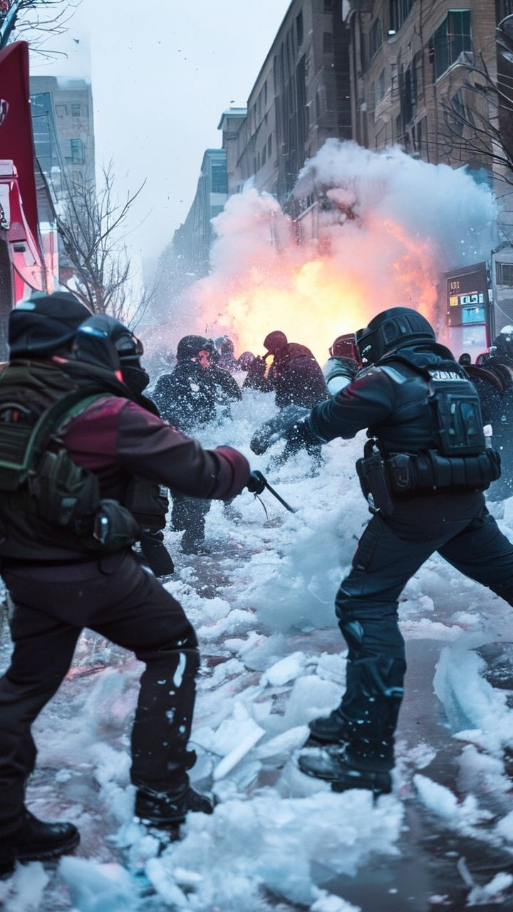 Protesters, law enforcers clash after deadly ICE shooting