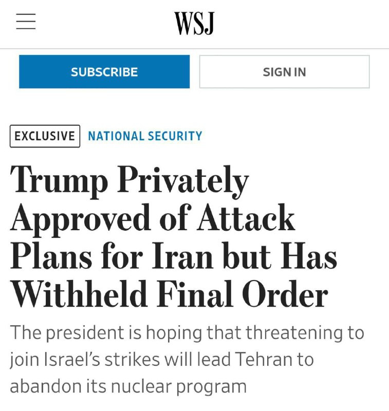 أفاد مصدر آخر لـ WSJ بأنه لم يتم التوصل إلى إجماع بشأن إيران ولم يُقرر بعد تحريك القوات....