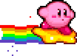 kirby on a warp star.gif
