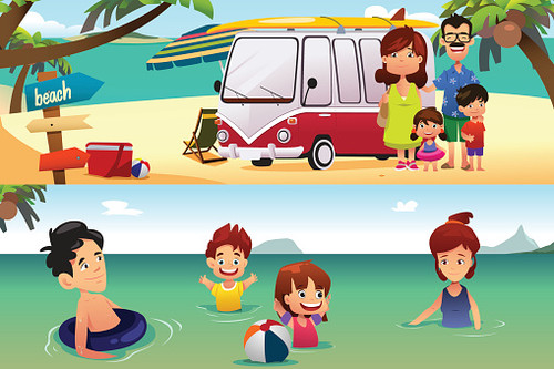 A vector illustration of Family Vacation on the Beach.jpg