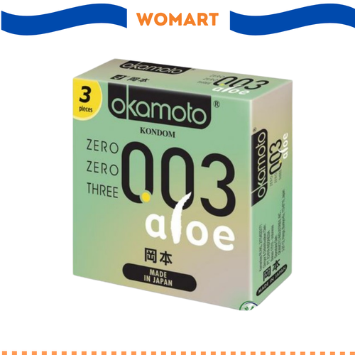 Kondom Okamoto Aloe 3 Pcs Kondom Tipis Tahan Lama Womart.png