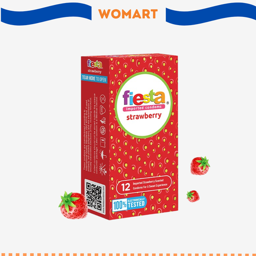 Kondom Fiesta Strawberry Isi 12 Pcs Kondom Rasa Strawberry Womart.png
