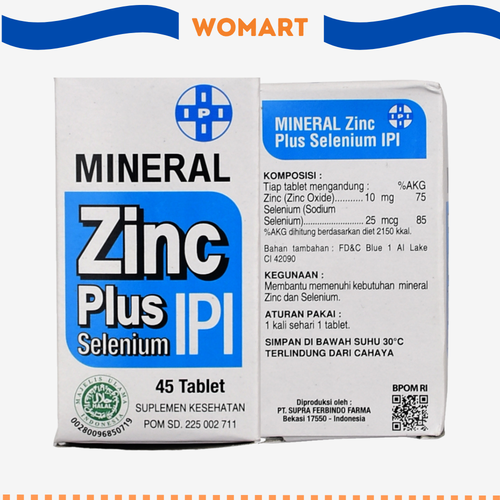 Suplemen Kesehatan Ipi Mineral Zinc Plus Selenium 45 Tablet Womart (2).png