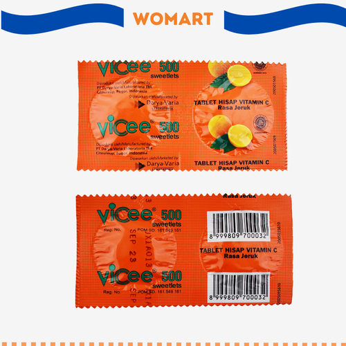 Suplemen Vitamin Vicee Vitamin C 500 Mg Rasa Jeruk 10 Tablet Womart (2).png