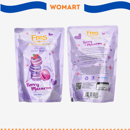 Sabun Mandi Cair Fres & Natural Berries Macaron Body Wash 400 Ml Womart.png