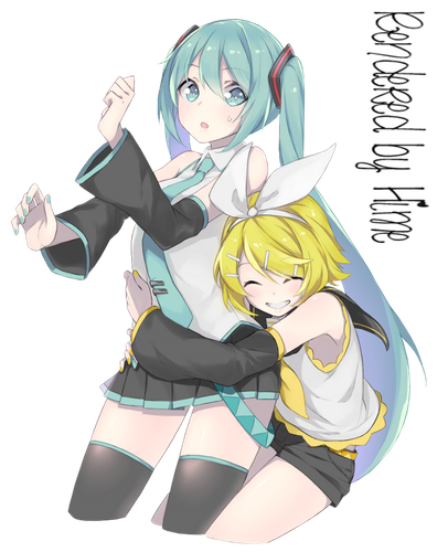 miku rin hug