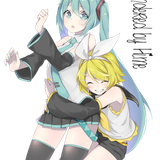 miku rin hug