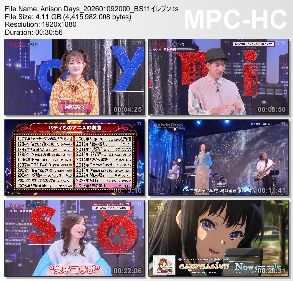 [TV-Variety] Anison Days – 2026.01.09 – #433 Miho Okasaki