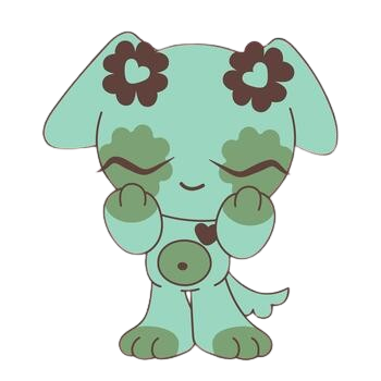 a cute anime puppy with flowers a funny chibi character cartoon character design vector removebg pre.png