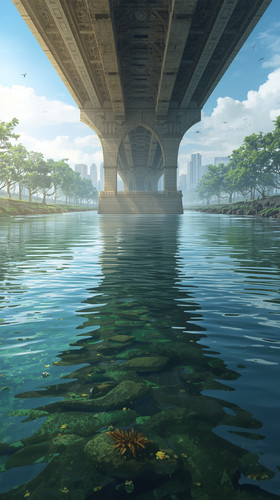 Lucid Origin Wide cinematic view of the Yamuna River flowing c 3.jpg