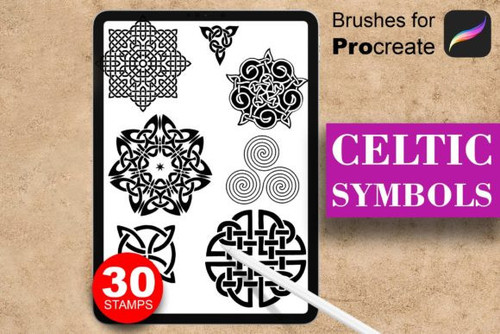 30 Celtic Symbols Brushes for Procreate Graphics 27335690 1 580x387.jpg