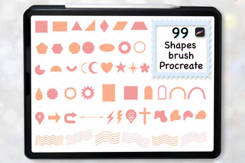 99 Shape Geometry Brush Stamp Procreate Graphics 8692324 1 580x387.jpg