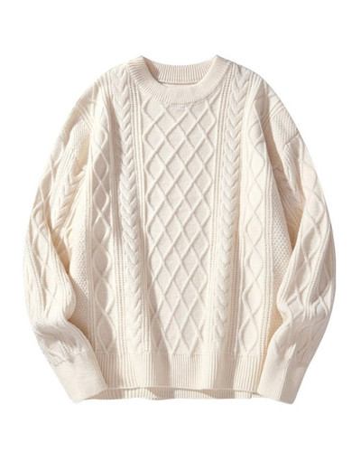 Laixton Mens Oversized Sweater Unisex Long Sleeve Cable Knit Sweaters Aesthetic Streetwear Casual Sw.jpg