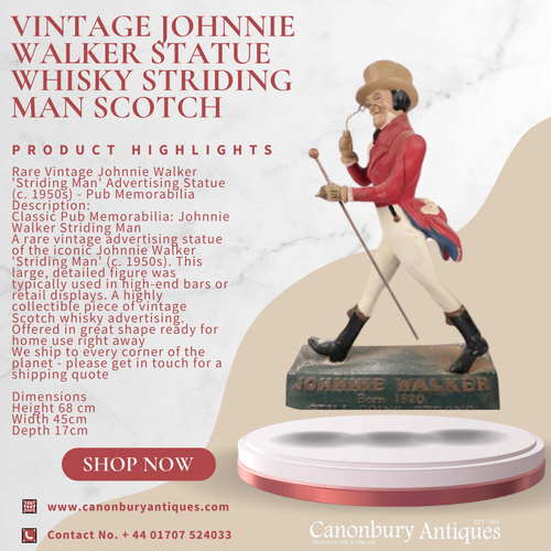 Vintage Johnnie Walker Statue Whisky Striding Man Scotch.png