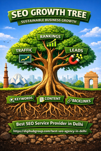 Best SEO Service Provider in Delhi 3D SEO Growth Tree Strategy.png